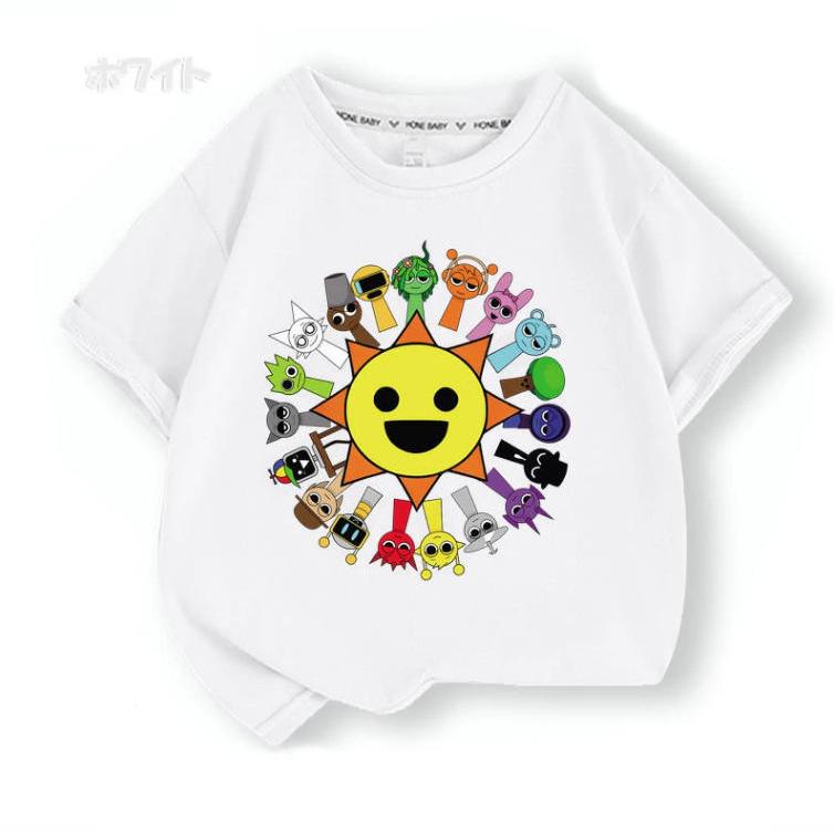 スプランキー Sprunki 子供服 半袖Tシャツ 男の子 女の子 子ども服 小学生 誕生日用品 家族服ー 感謝祭の日 子供へのギフト スマスギフトトップス |  | 10