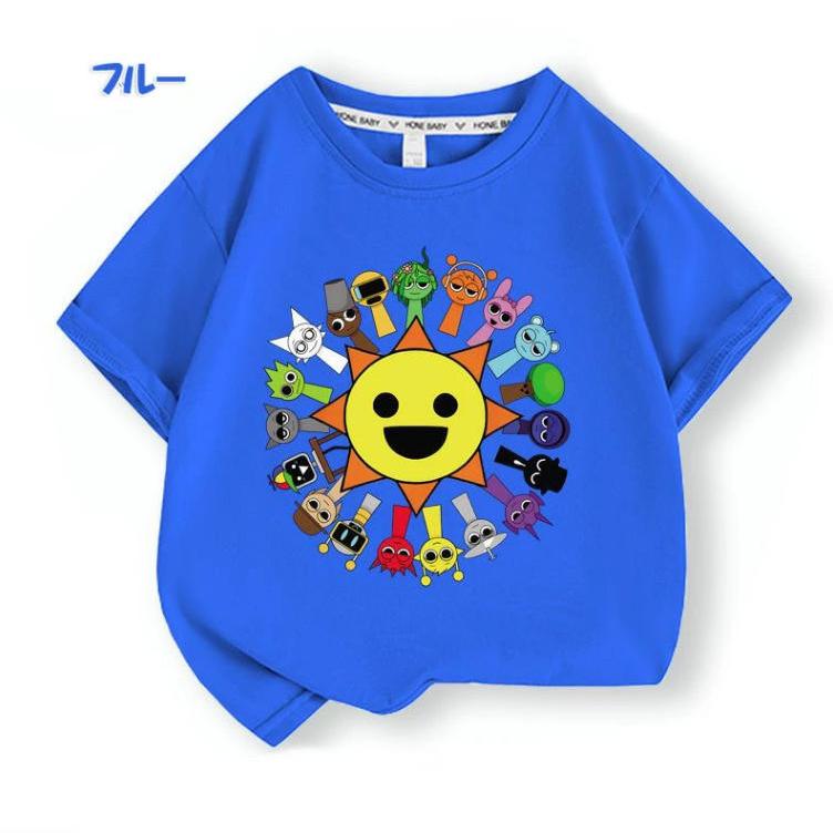 スプランキー Sprunki 子供服 半袖Tシャツ 男の子 女の子 子ども服 小学生 誕生日用品 家族服ー 感謝祭の日 子供へのギフト スマスギフトトップス |  | 01