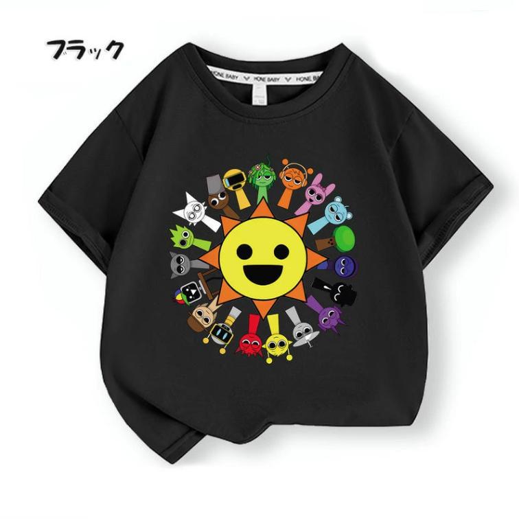 スプランキー Sprunki 子供服 半袖Tシャツ 男の子 女の子 子ども服 小学生 誕生日用品 家族服ー 感謝祭の日 子供へのギフト スマスギフトトップス |  | 02