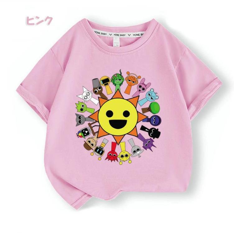 スプランキー Sprunki 子供服 半袖Tシャツ 男の子 女の子 子ども服 小学生 誕生日用品 家族服ー 感謝祭の日 子供へのギフト スマスギフトトップス |  | 03