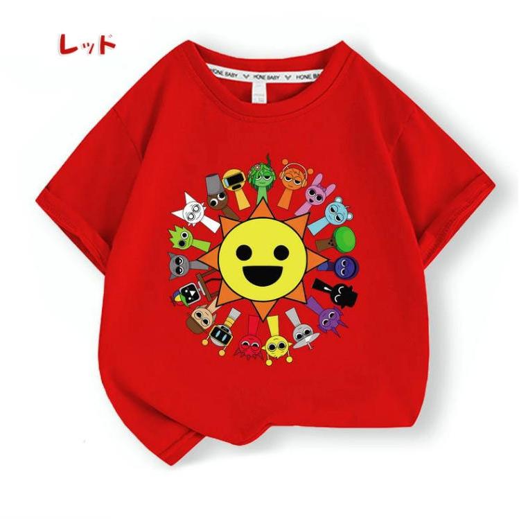 スプランキー Sprunki 子供服 半袖Tシャツ 男の子 女の子 子ども服 小学生 誕生日用品 家族服ー 感謝祭の日 子供へのギフト スマスギフトトップス |  | 04