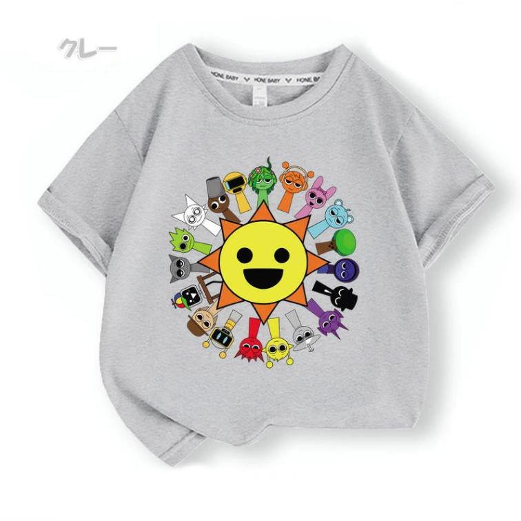 スプランキー Sprunki 子供服 半袖Tシャツ 男の子 女の子 子ども服 小学生 誕生日用品 家族服ー 感謝祭の日 子供へのギフト スマスギフトトップス |  | 05