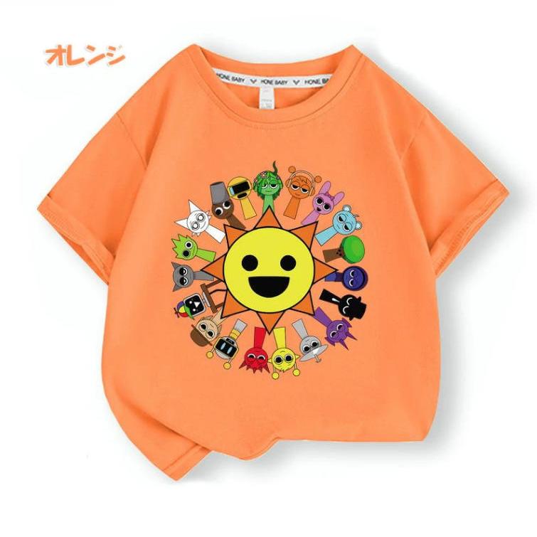 スプランキー Sprunki 子供服 半袖Tシャツ 男の子 女の子 子ども服 小学生 誕生日用品 家族服ー 感謝祭の日 子供へのギフト スマスギフトトップス |  | 07