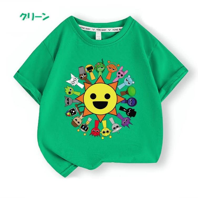 スプランキー Sprunki 子供服 半袖Tシャツ 男の子 女の子 子ども服 小学生 誕生日用品 家族服ー 感謝祭の日 子供へのギフト スマスギフトトップス |  | 08