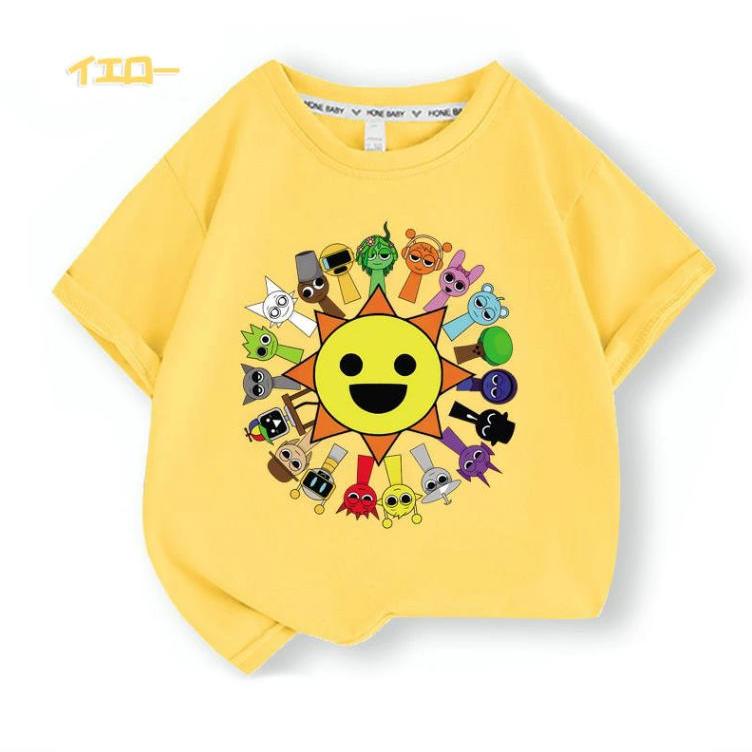 スプランキー Sprunki 子供服 半袖Tシャツ 男の子 女の子 子ども服 小学生 誕生日用品 家族服ー 感謝祭の日 子供へのギフト スマスギフトトップス |  | 09