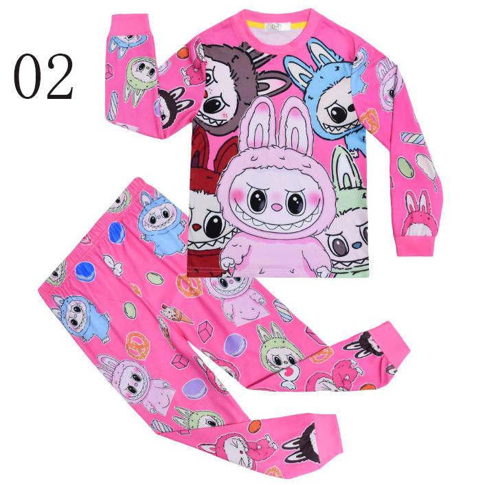 ラブブー labubu 新品 2色 春秋パジャマセット 上下セット 子供用