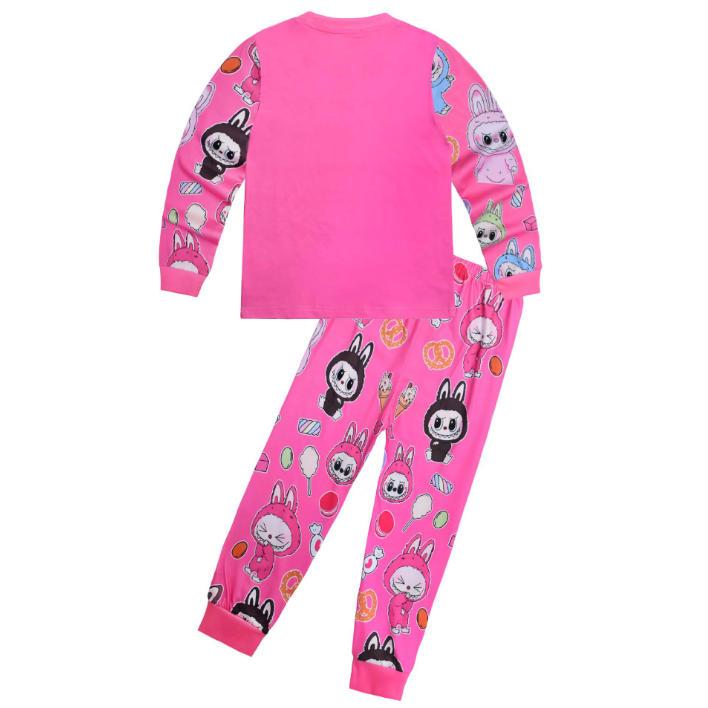 ラブブー labubu 新品 2色 春秋パジャマセット 上下セット 子供用