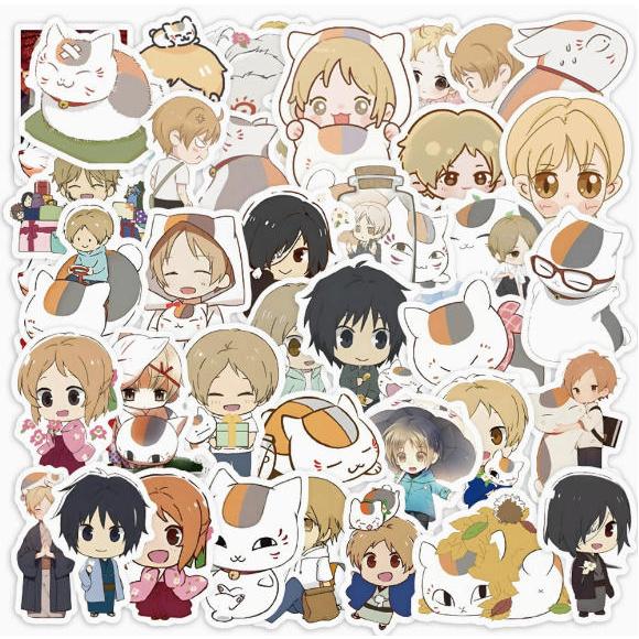 夏目友人帳 風テッカー 2PCS 100枚入 防水シール Q版 アニメ