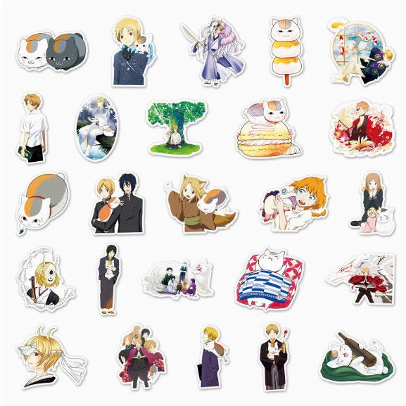 夏目友人帳 風テッカー 2PCS 100枚入 防水シール Q版 アニメ