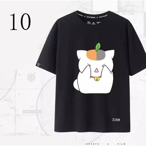 夏目友人帳 ニャンコ先生 風 Tシャツ 半袖 春夏 男女兼用 ペアルック