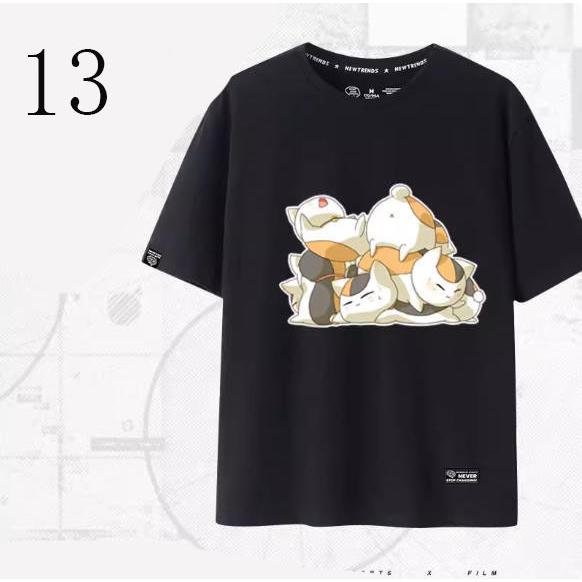 夏目友人帳 ニャンコ先生 風 Tシャツ 半袖 春夏 男女兼用 ペアルック