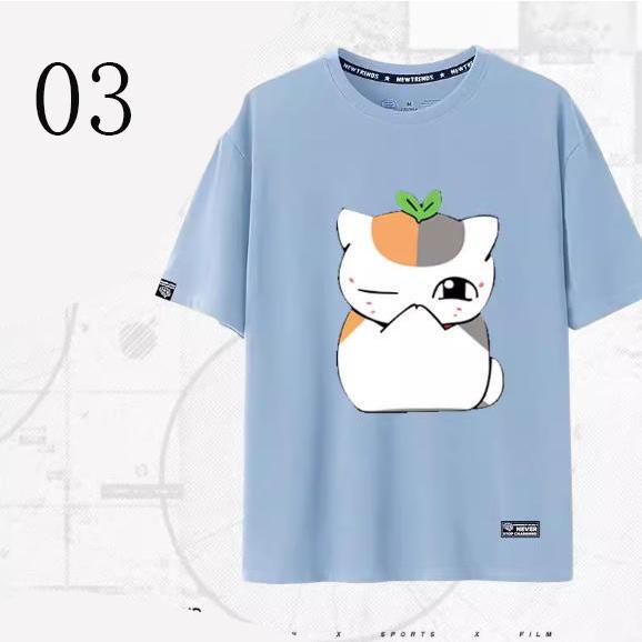 夏目友人帳 ニャンコ先生 風 Tシャツ 半袖 春夏 男女兼用 ペアルック