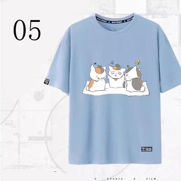 夏目友人帳 ニャンコ先生 風 Tシャツ 半袖 春夏 男女兼用 ペアルック