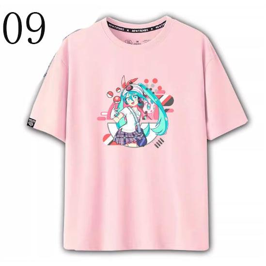 初音ミク風 Tシャツ 半袖 春夏 男女兼用 ペアルック 周辺 大人用 通気