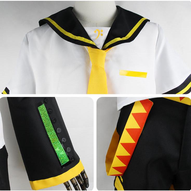 鏡音リン・レン コスプレ衣装 フルセット ウィッグ&イヤホン付属 黄黒