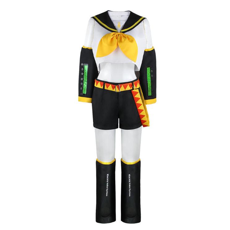 鏡音リン・レン コスプレ衣装 フルセット ウィッグ&イヤホン付属 黄黒