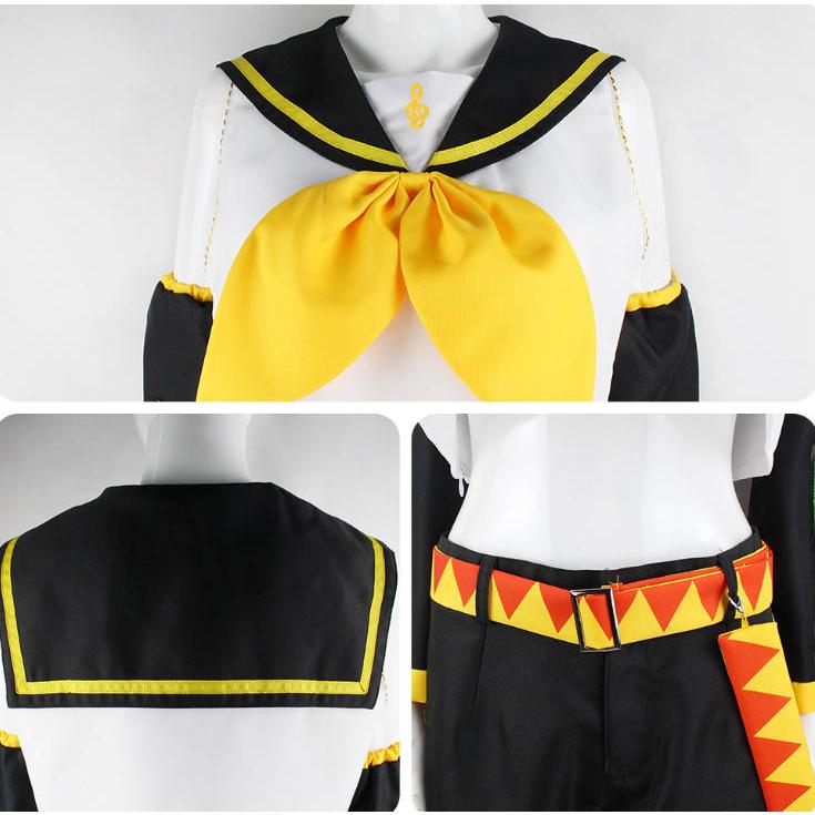 鏡音リン・レン コスプレ衣装 フルセット ウィッグ&イヤホン付属 黄黒