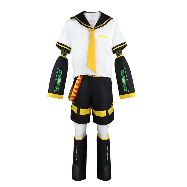鏡音リン・レン コスプレ衣装 フルセット ウィッグ&イヤホン付属 黄黒