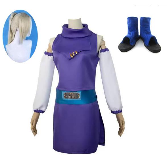 NARUTO　BORUTO　山中いの　コスプレ　衣装　ウィッグセット NARUTO -ナルト- 風 山中いの コスプレ衣装 ウィッグ 靴 cosplay 衣装