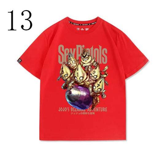成人服 ジョジョの奇妙な冒険 コラボ アニメ夏用綿 100% 半袖 T シャツ