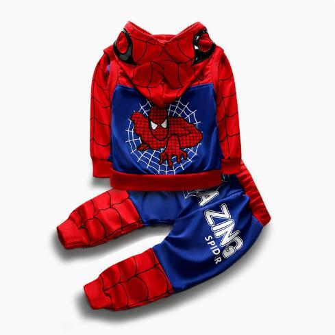 子供服 スパイダーマンパーカー 男の子 女の子 上下セット 男女兼用 3