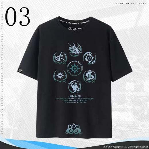 子供服  大人服 鳴潮 Wuthering Waves インシー 共鳴者 コラボ半袖 T シャツ 綿 夏用ルーズトップス ゲームグッズ |  | 03