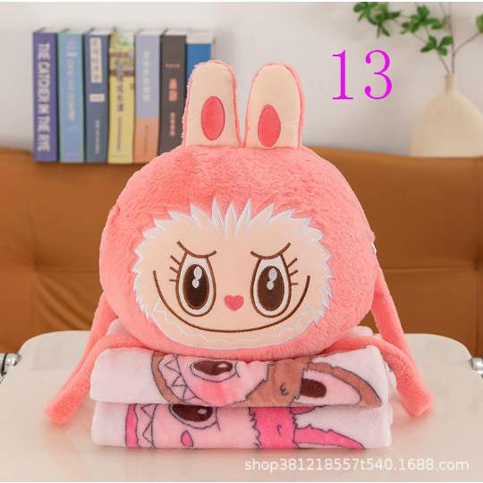 labubuラブブ ぬいぐるみ ブランケット付き ギフト クッション 抱き枕