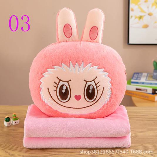 labubuラブブ ぬいぐるみ ブランケット付き ギフト クッション 抱き枕