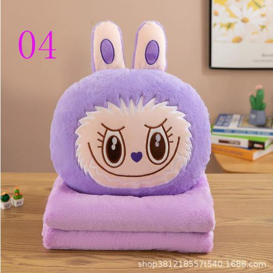 labubuラブブ ぬいぐるみ ブランケット付き ギフト クッション 抱き枕