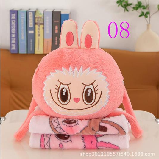 labubuラブブ ぬいぐるみ ブランケット付き ギフト クッション 抱き枕