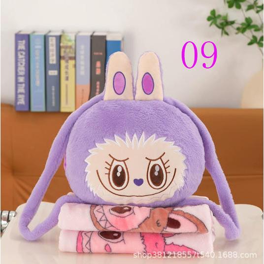 labubuラブブ ぬいぐるみ ブランケット付き ギフト クッション 抱き枕