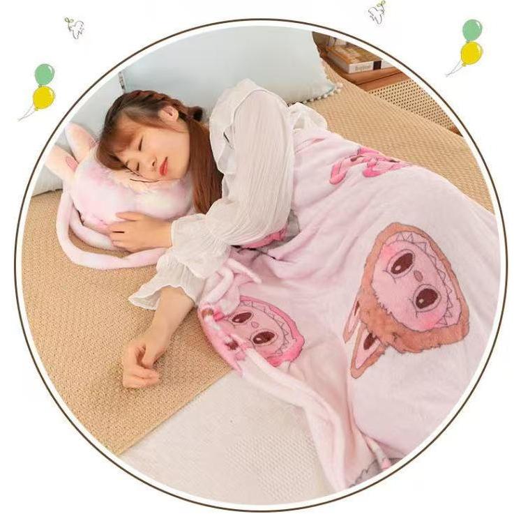 labubuラブブ ぬいぐるみ ブランケット付き ギフト クッション 抱き枕