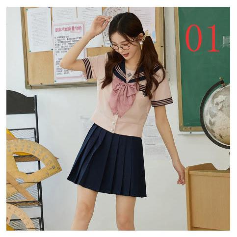 2025 新品 セーラー服 JK 女子高生制服セット 長袖/半袖トップス