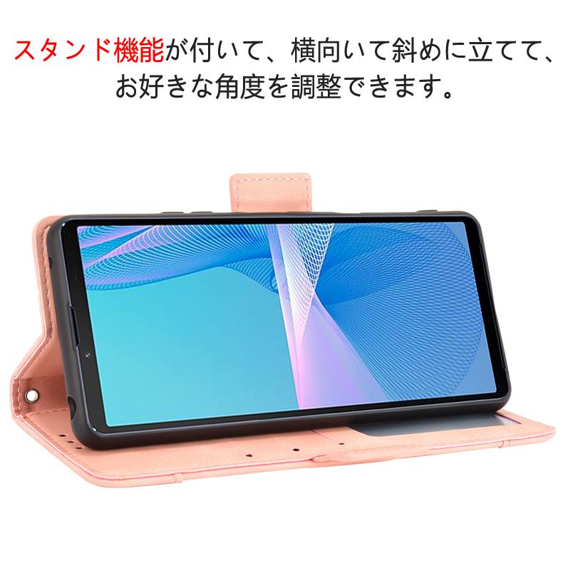 Xperia SONY 10 III / Lite 専用レザーケース 手帳型 カード収納付き