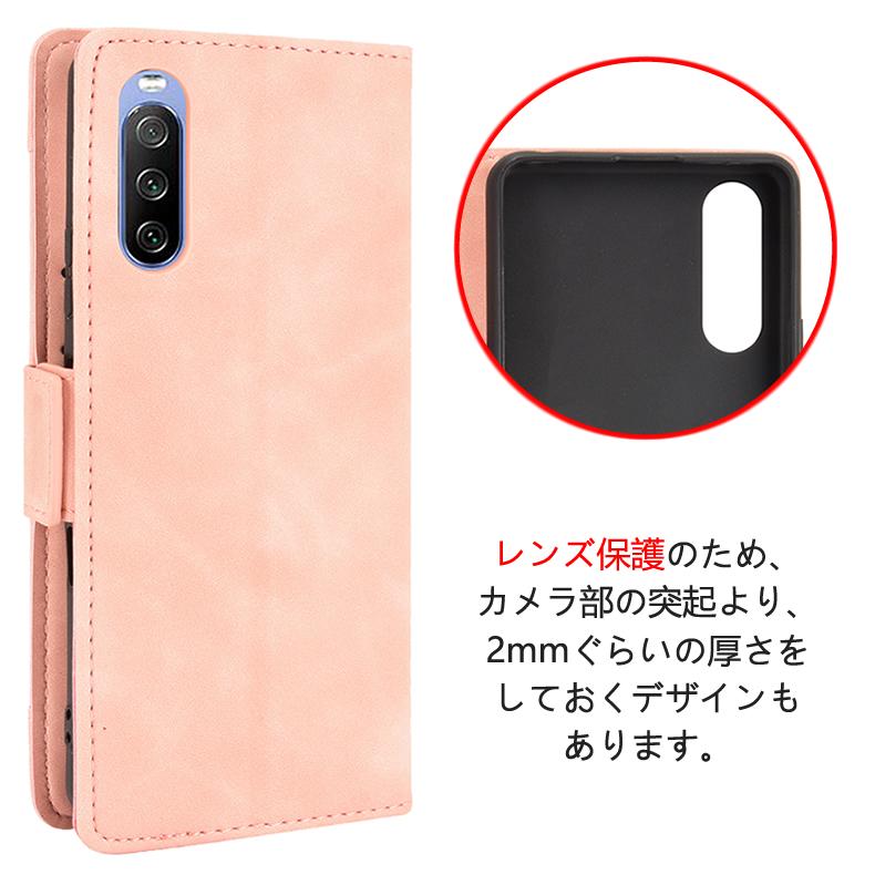 Xperia SONY 10 III / Lite 専用レザーケース 手帳型 カード収納付き
