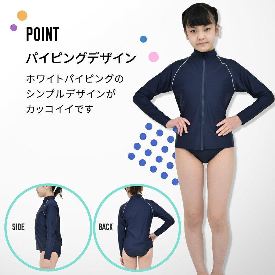 早割10%OFF】ラッシュガード スクール水着 長袖 フルジップアップ 女子