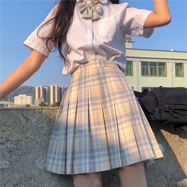 チェック柄 プリーツスカート M 制服 ミニスカート 制服スカート チェック柄 スカート 学生服 JK チェック