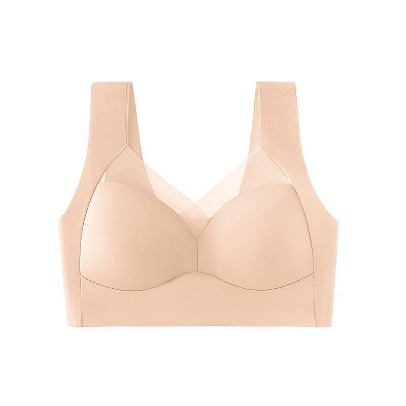ブラジャー 小さくを見せるブラ シームレス パット付き ノンワイヤー フルカップ 着痩せ 美胸 つけ心地 脇肉 脇高 お洒落 大きいサイズ |  | 10