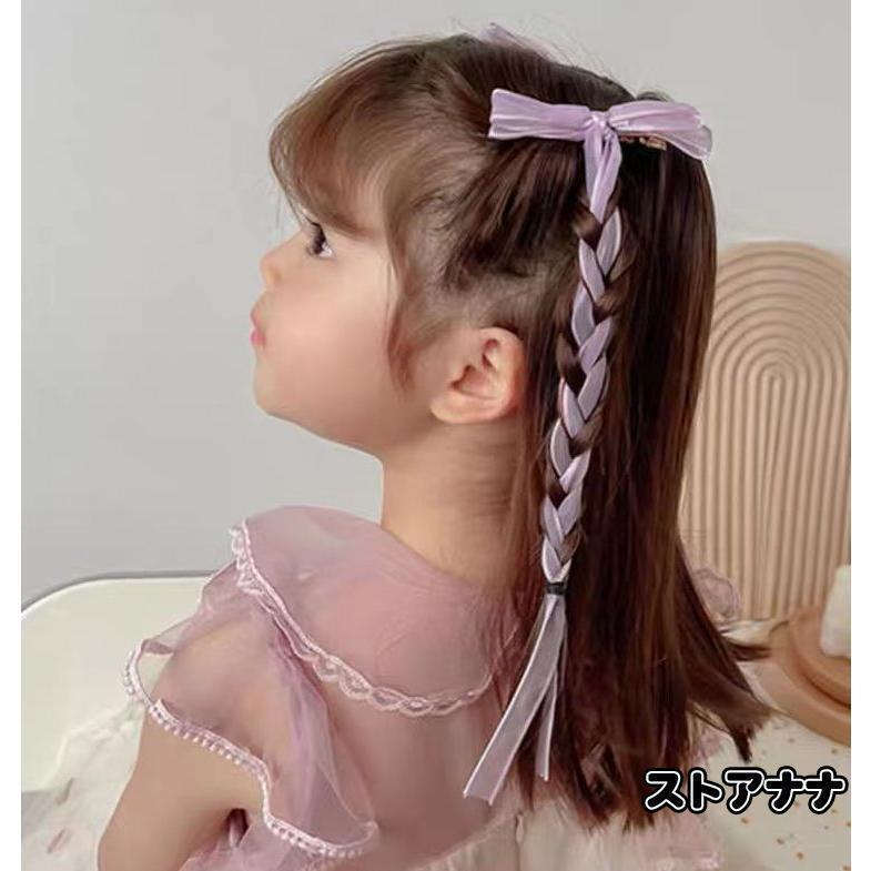 リボンのヘアクリップ２つ ヘアクリップ ヘアアクセサリー 2個セット キッズ レディース