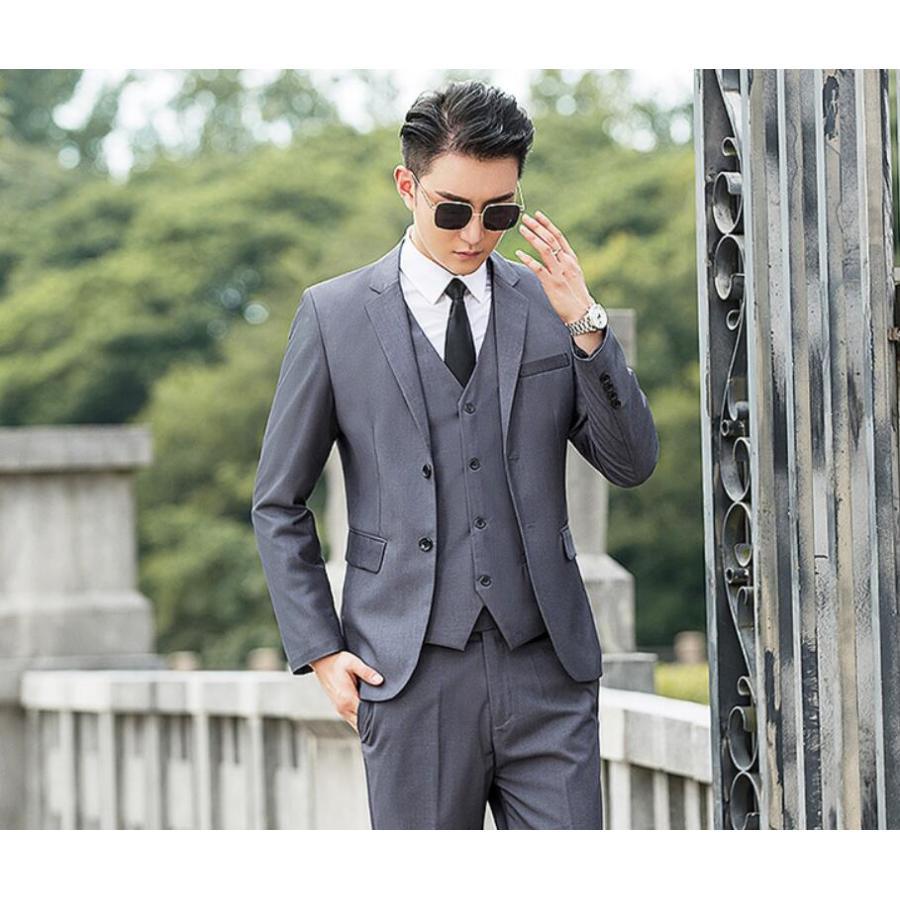 スリーピーススーツ メンズ 3ピース ビジネススーツ スリーピース 付