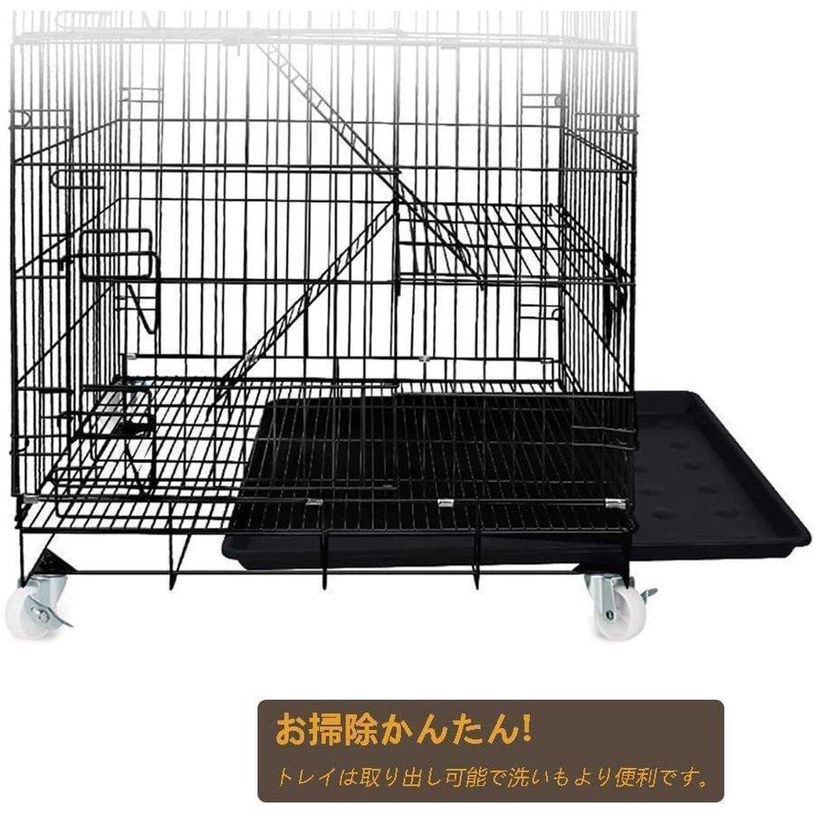 【新品】大型2段キャットケージ 多頭飼い対応 キャスター付き 猫用ケージ 大型 多頭飼い キャスター 付き ステップ台2段 脱走防止