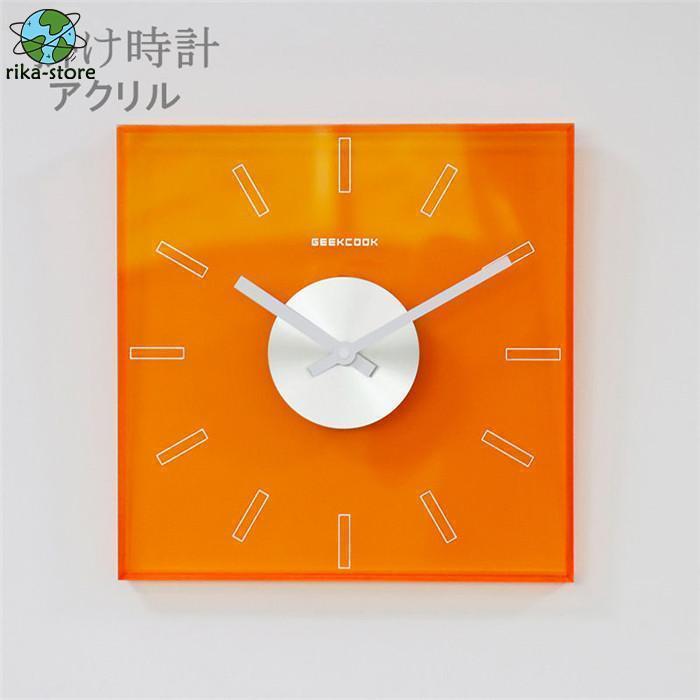 掛け時計 壁掛け時計 アクリル クロック 四角形 おしゃれ デザイン