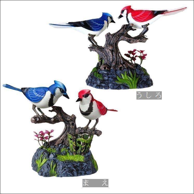 鳥 置物 おもちゃ 音センサー 鳴く鳥 音が出る玩具 小鳥 装飾 玩具