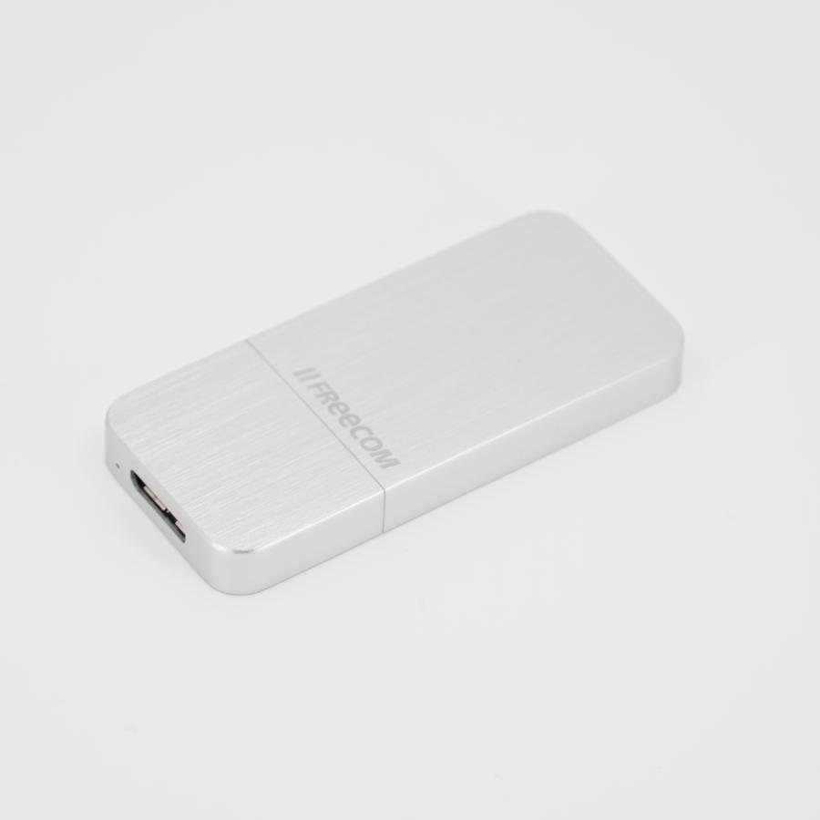 【美品】ポータブルSSD 256GB USB3.0 アルミニウム筐体 Freecom フリーコム シルバー 高速転送 スタイリッシュ 高級感 | フリーコム | 06