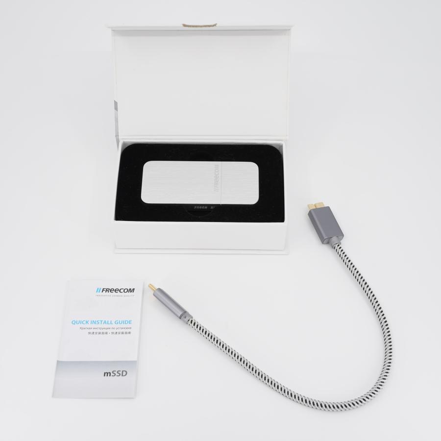 【美品】ポータブルSSD 256GB USB3.0 アルミニウム筐体 Freecom フリーコム シルバー 高速転送 スタイリッシュ 高級感 | フリーコム | 03
