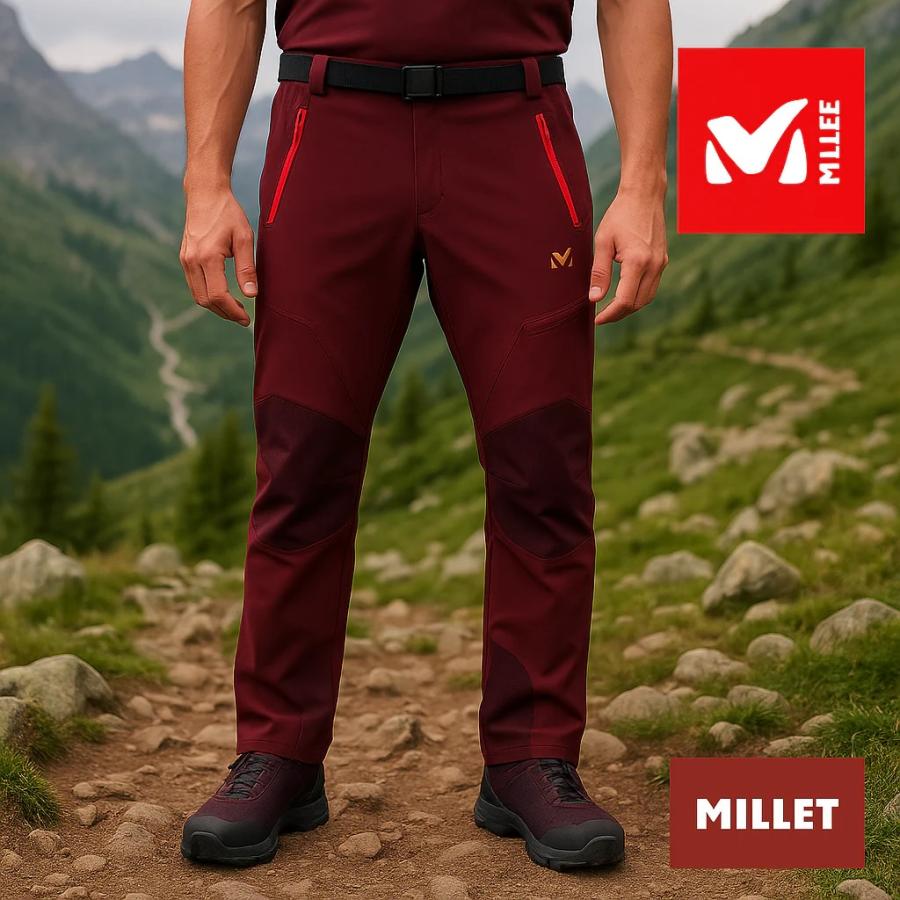 新品タグ付 MILLET ミレー トレッキングパンツ S バーガンディ ベルト付 登山 アウトドア | MILLET | 01