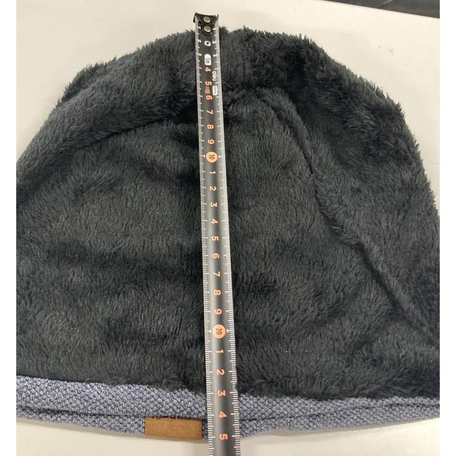 裏起毛 ニット帽 ビーニー ネイビー 杢調 ボアフリース 防寒 暖かい スラウチ メンズ レディース 男女兼用 秋冬 |  | 06
