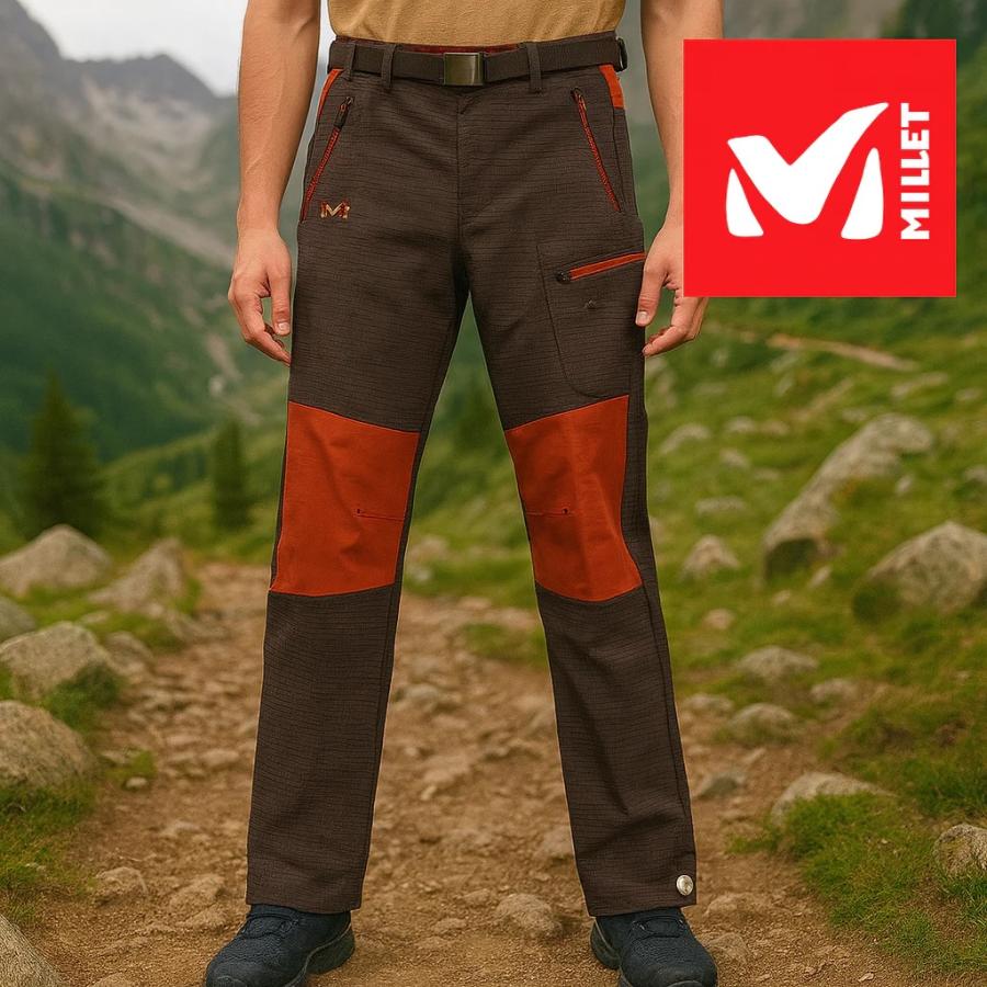 新品タグ付 MILLET ミレー トレッキングパンツ ブラウン×オレンジ S ベルト付 登山 アウトドア 韓国展開モデル |  | 01