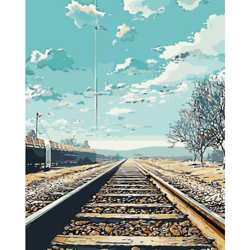 油絵 セット 絵画 壁掛け 敬老の日 インテリア 美術品 鉄道 DIY絵