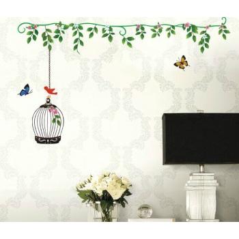 ウォールステッカー 鳥、籠、蝶々 北欧 木 植物 花 壁シール ウォールシール 壁紙シール はがせる おしゃれ 壁飾り 模様換え 壁装飾｜creative-style｜04